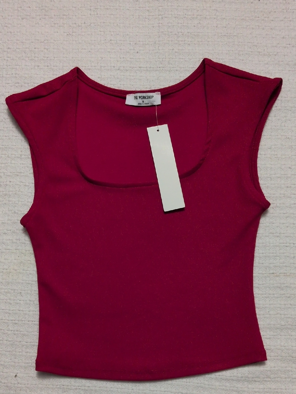 Workshop Republic Clothing Women's Raspberry Cap Sleeve Scoop Top